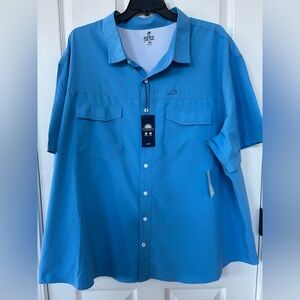 IZOD Saltwater 4XB Blue quick dry button up shirt